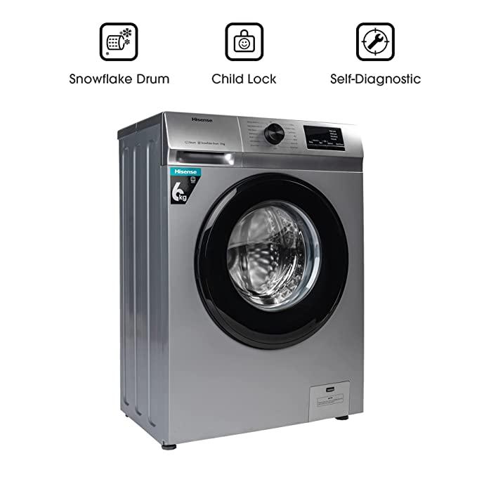 MACHINE A LAVER HISENSE 6KG FRONT LOAD GRIS WFVB6010MT