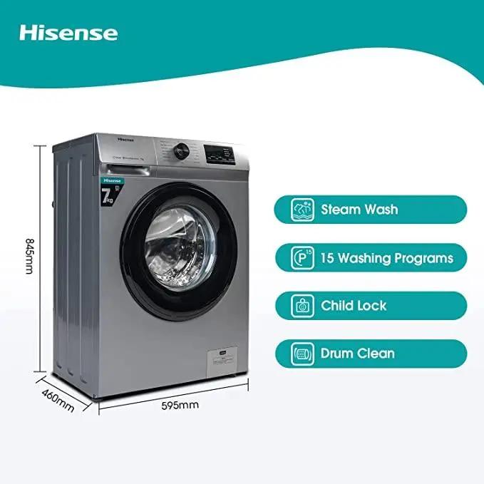 MACHINE A LAVER HISENSE 7KG FRONT LOAD GRIS WFVB7012MT Kebaelectromenager