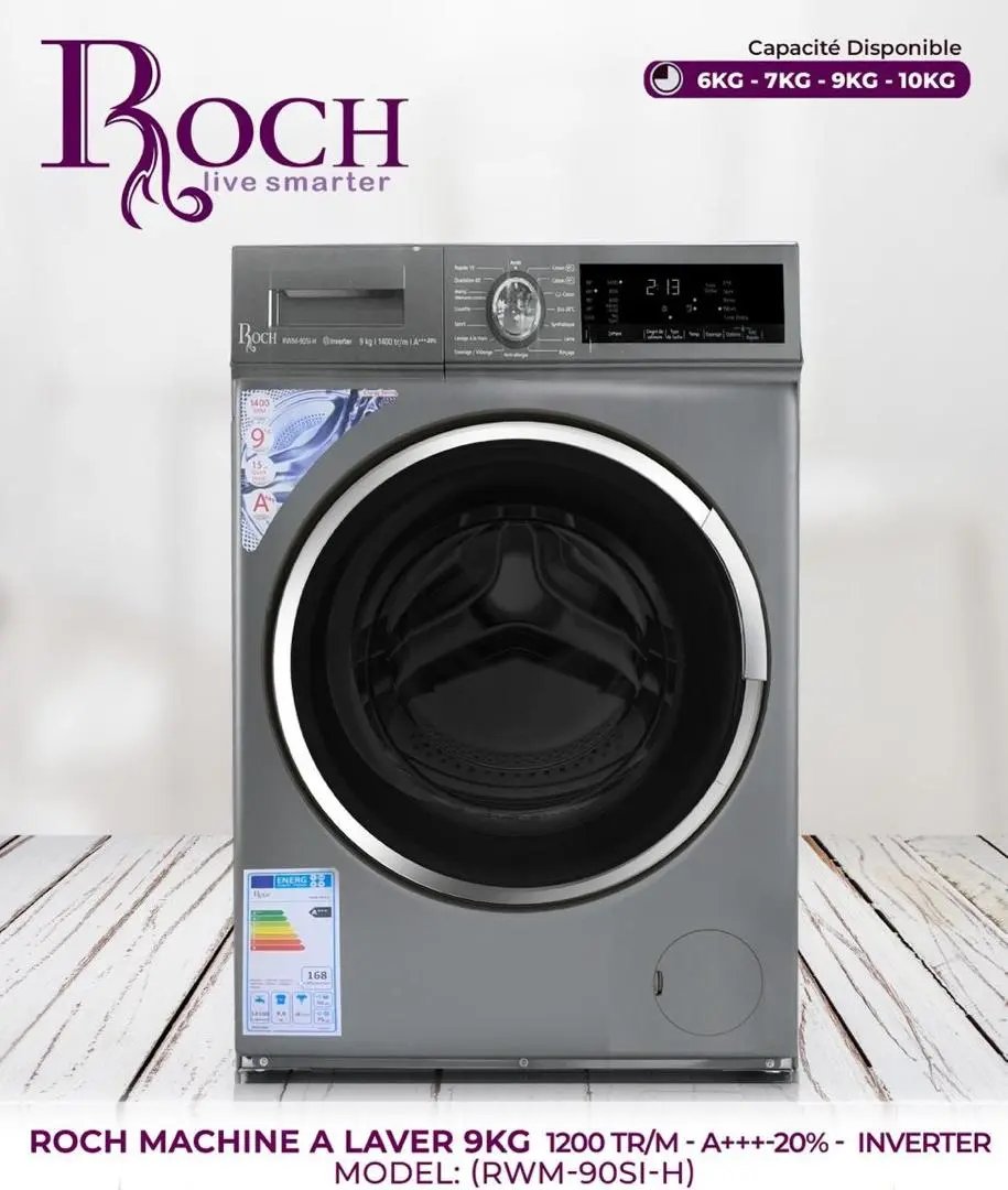 MACHINE A LAVER ROCH 9KG INVERTER A+++ GRIS RWM90SIH Kebaelectromenager