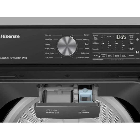 MACHINE A LAVER HISENSE 20KG TOP LOAD INVERTER WT5T2025DB Kebaelectromenager
