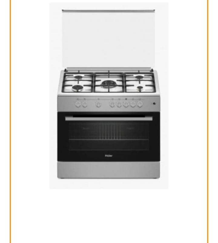 CUISINIERE HAIER HCR6050EGS 90×60 5FEUX GRIS NOIR ET ROUGE