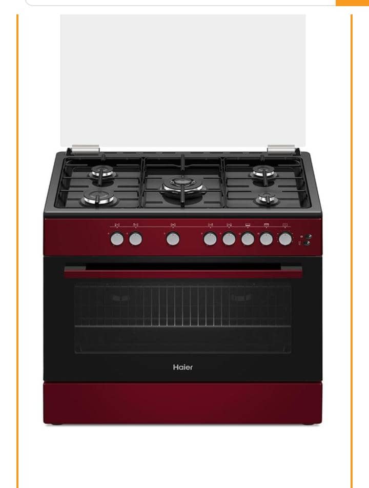 CUISINIERE HAIER HCR6050EGS 90×60 5FEUX GRIS NOIR ET ROUGE