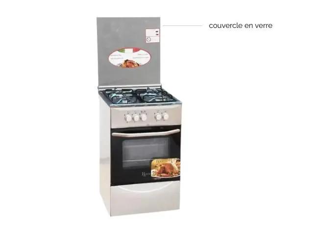 CUISINIERE ROCH 4FEUX 50×50 A GAZ INOX Kebaelectromenager
