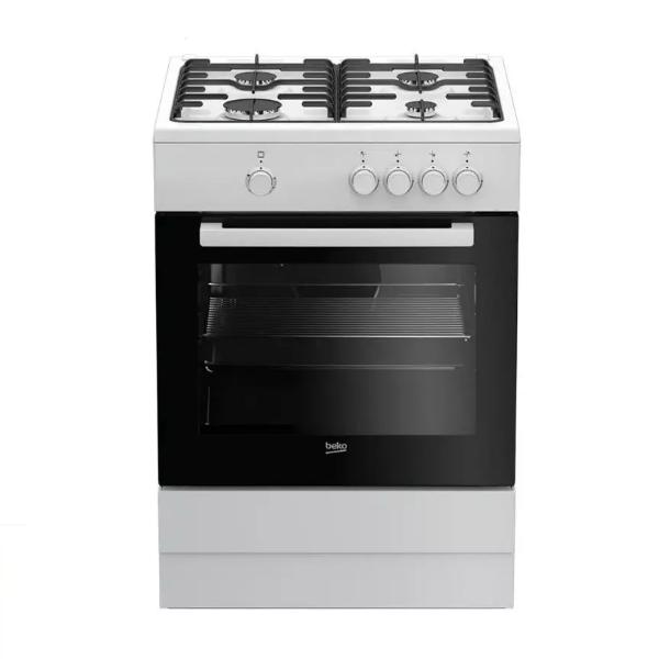 CUISINIERE BEKO 5 FEUX 90X60 A GAZ FULL OPTION VENTILO + FOUR ELECTRIQUE INOX