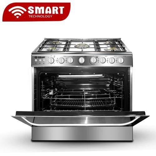 CUISINIERE SMART TECHNOLOGY 5FEUX 90×60 A GAZ INOX ROTISSEUR STC9060C