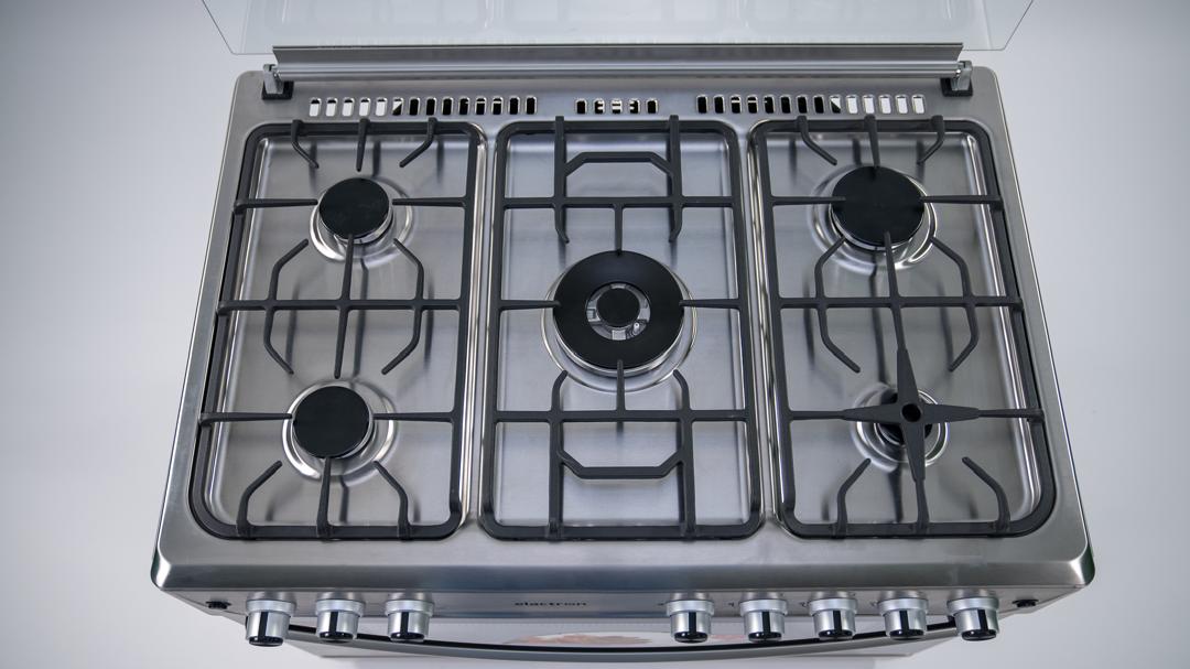 CUISINIERE ELACTRON 5FEUX 90×60 INOX EL6090