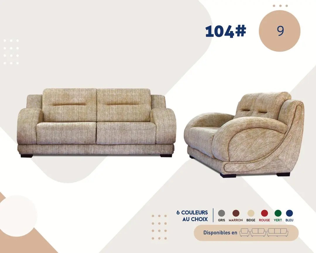 SALON CANAPE 7PLACES FIXE MARBRE 104H Kebaelectromenager