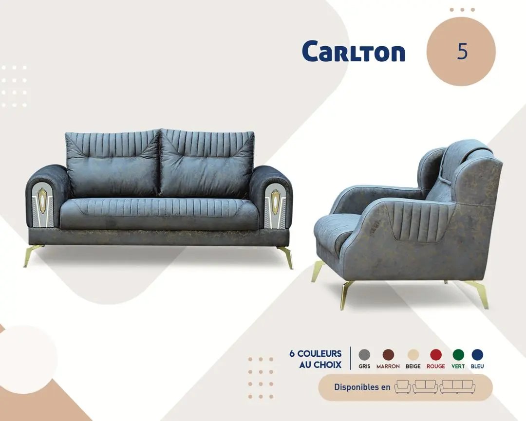 SALON CANAPE 7PLACES COULEUR AU CHOIX CARLTON Kebaelectromenager