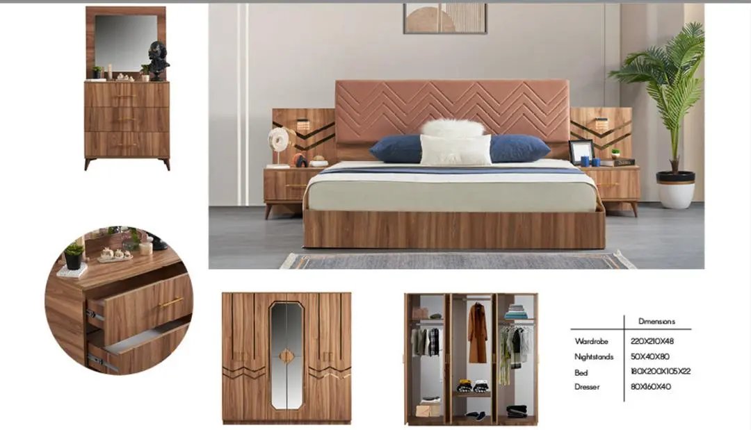 CHAMBRE À COUCHER 6BATTANTS 4PIECES Kebaelectromenager