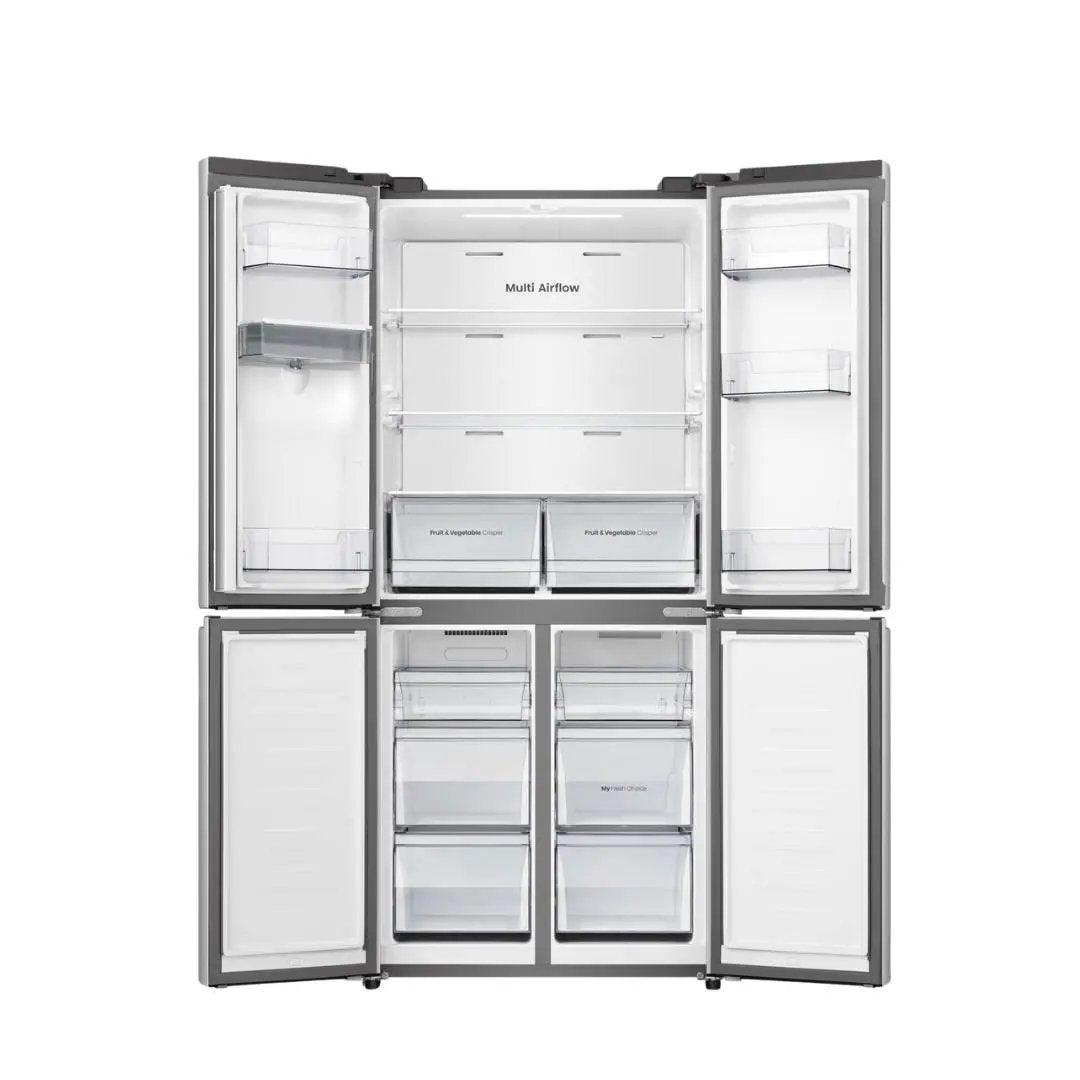 REFRIGERATEUR HISENSE SIDE BY SIDE 4PORTES 470LITRES AVEC FONTAINE INVERTER INOX RQ61WC4SA Kebaelectromenager