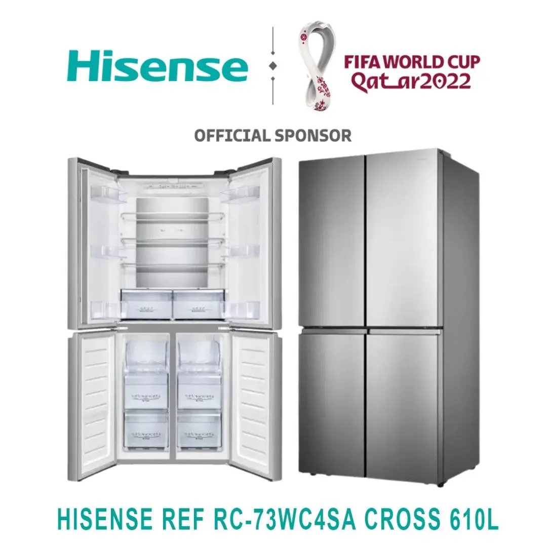 REFRIGERATEUR HISENSE SIDE BY SIDE 4PORTES 610LITRES CROSS RC73WC4SA Kebaelectromenager