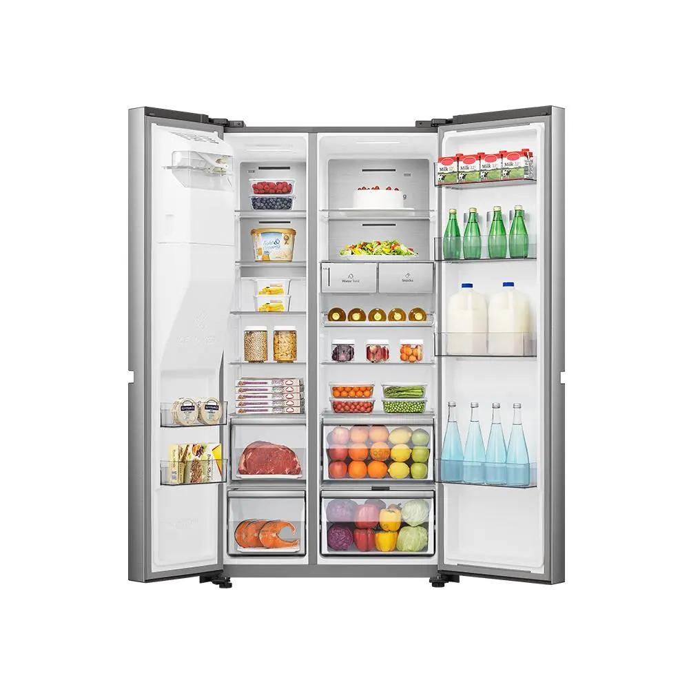 REFRIGERATEUR HISENSE SIDE BY SIDE 4PORTES 628LITRES AVEC FONTAINE INOX INVERTER WIFI RS82WS4SB Kebaelectromenager
