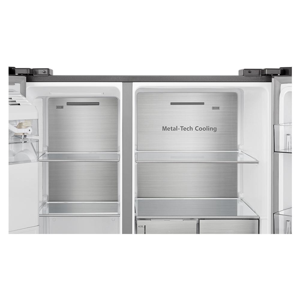 REFRIGERATEUR HISENSE SIDE BY SIDE 4PORTES 628LITRES AVEC FONTAINE INOX INVERTER WIFI RS82WS4SB