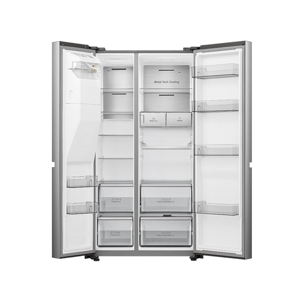 REFRIGERATEUR HISENSE SIDE BY SIDE 4PORTES 628LITRES AVEC FONTAINE INOX INVERTER WIFI RS82WS4SB