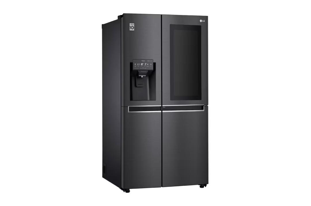 REFRIGERATEUR LG SIDE BY SIDE AVEC FONTAINE MATTE NOIR KNOCK KNOCK GCX257 CQVV