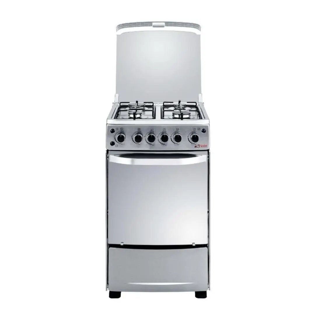 CUISINIERE ASTECH FULL OPTIO 4FEUX 50X50 A GAZ AVEC FOUR A GAZ INOX XA50GS Kebaelectromenager