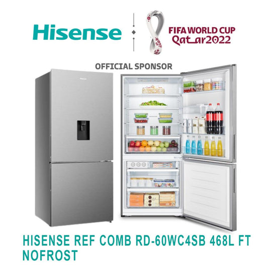 RÉFRIGÉRATEUR HISENSE COMBINE 3TIROIRS AVEC FONTAINE 468L NOFROST