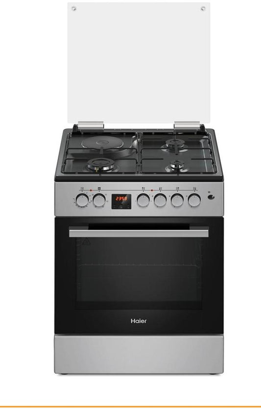 CUISINIERE HAIER HCR 2031EESB 60×60 INOX MIXTE 3FEUX ET 1 ELECTRIQUE