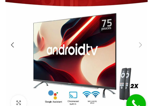 TELEVISEUR ASTECH 75POUCES QLED SMART ANDROID 4K