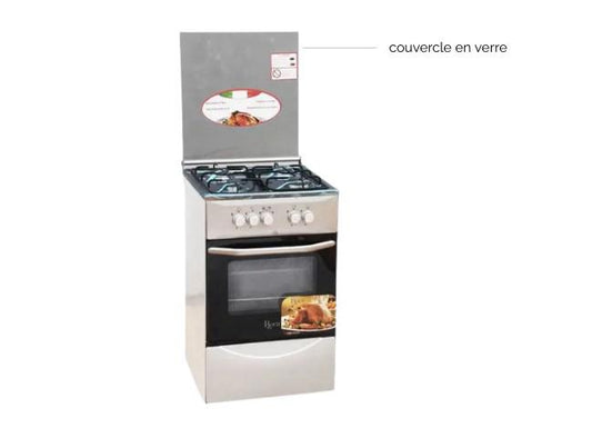 CUISINIERE ROCH 4FEUX 50×50 A GAZ INOX
