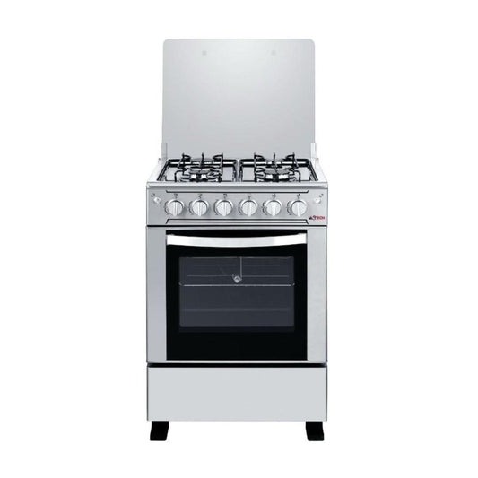 CUISINIERE ASTECH 4FEUX 60×60 A GAZ AVEC FOUR A GAZ INOX MIS CSI60MS