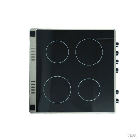 CUISINIERE ASTECH 4FEUX 60×60 ELECTRIQUE AVEC FOUR ELECTRIQUE INOX CK78PLFOEL