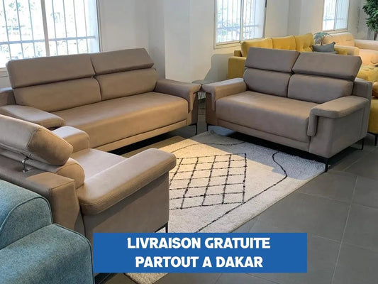 SALON CANAPE 6PLACES SIMILI CUIR COULEUR AU CHOIX CONFORMA Kebaelectromenager