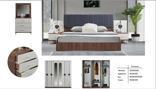 CHAMBRE À COUCHER 6BATTANTS 4PIECES Kebaelectromenager