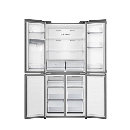 REFRIGERATEUR HISENSE SIDE BY SIDE 4PORTES 470LITRES AVEC FONTAINE INVERTER INOX RQ61WC4SA Kebaelectromenager