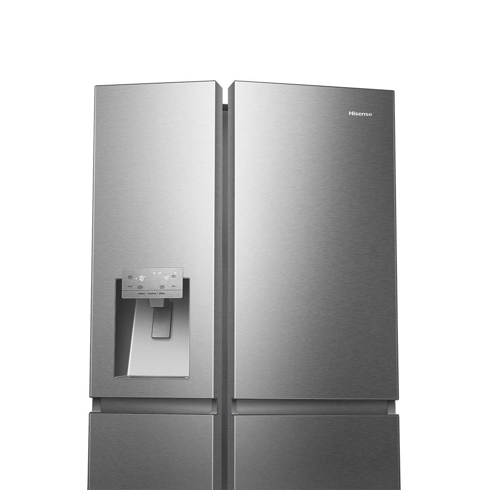REFRIGERATEUR HISENSE SIDE BY SIDE 4PORTES 628LITRES AVEC FONTAINE INOX INVERTER WIFI RS82WS4SB