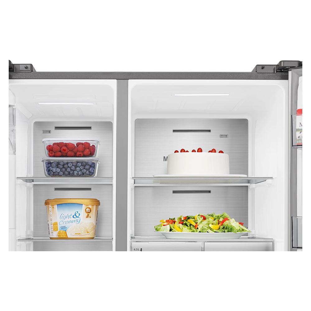 REFRIGERATEUR HISENSE SIDE BY SIDE 4PORTES 628LITRES AVEC FONTAINE INOX INVERTER WIFI RS82WS4SB