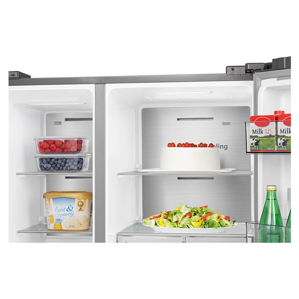 REFRIGERATEUR HISENSE SIDE BY SIDE 4PORTES 628LITRES AVEC FONTAINE INOX INVERTER WIFI RS82WS4SB