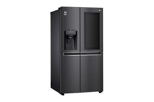 REFRIGERATEUR LG SIDE BY SIDE AVEC FONTAINE MATTE NOIR KNOCK KNOCK GCX257 CQVV