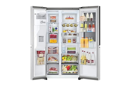 REFRIGERATEUR LG SIDE BY SIDE KNOCK KNOCK AVEC FONTAINE GRIS GCX257CSES Kebaelectromenager