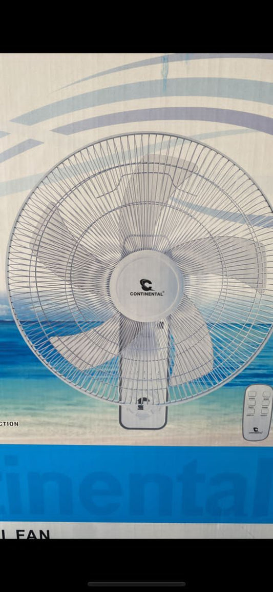 Ventilateur Mural Continental 16 Pouces Blanc avec Télécommande – Oscillant et Puissant