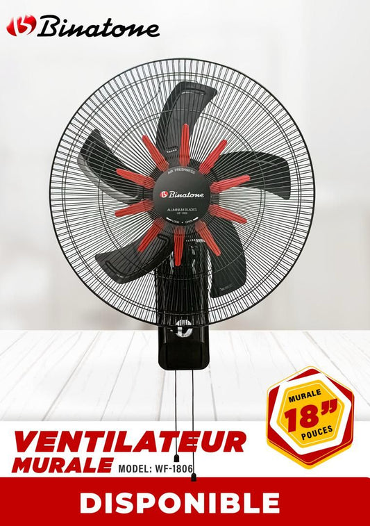 🌀 Ventilateur Binatone Mural 1806 – Fixation Murale, 18 Pouces