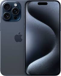 Phone 15 Pro 256 Go reconditionné, couleur titane noir, vue de face et de dos, sur fond blanc.
