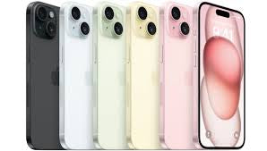  iPhone 15 Plus 256 Go scellé, couleur bleue, vue de face et de dos, sur fond blanc. 
